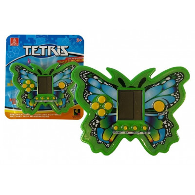 Elektronická hra Tetris v tvare motýľa - zelená